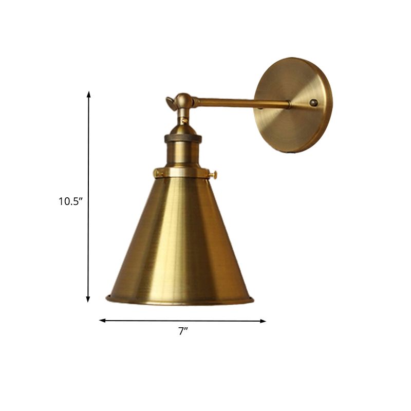 1 Glhbirne Kegel Wandleuchte Retro-Stil Messing Metall Wandleuchte Fr Wohnzimmer
