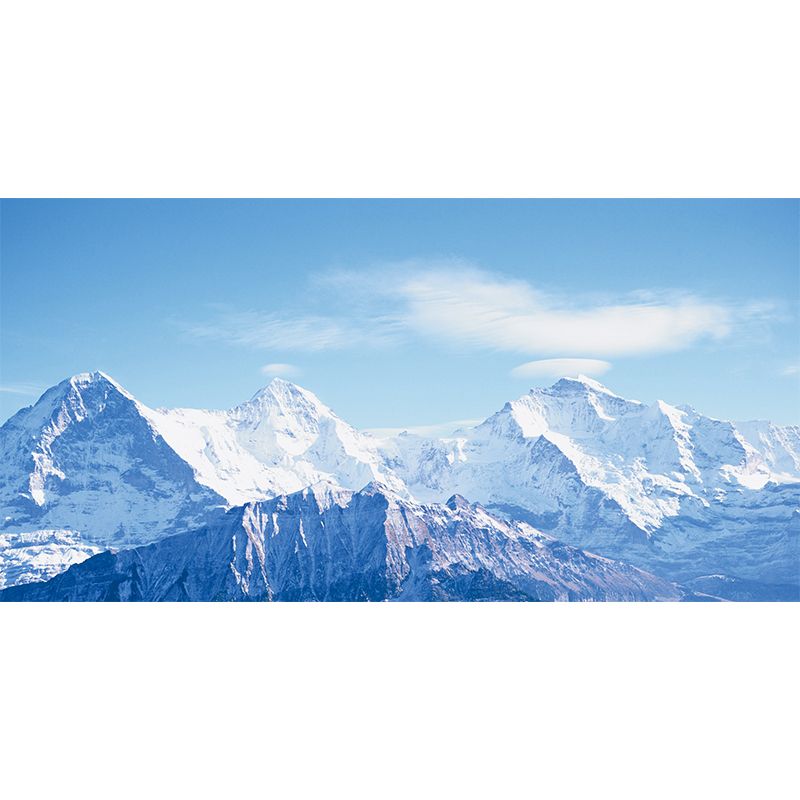 Photography Snowy Mountain Mural Decal Whole Wall Covering for Living Room, Custom-Print