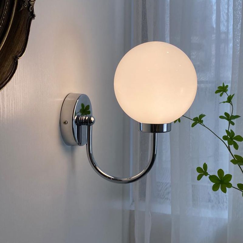 Nordic Vanity Light Creative Glass Ball Shade Wall Light Sconce for Washroom