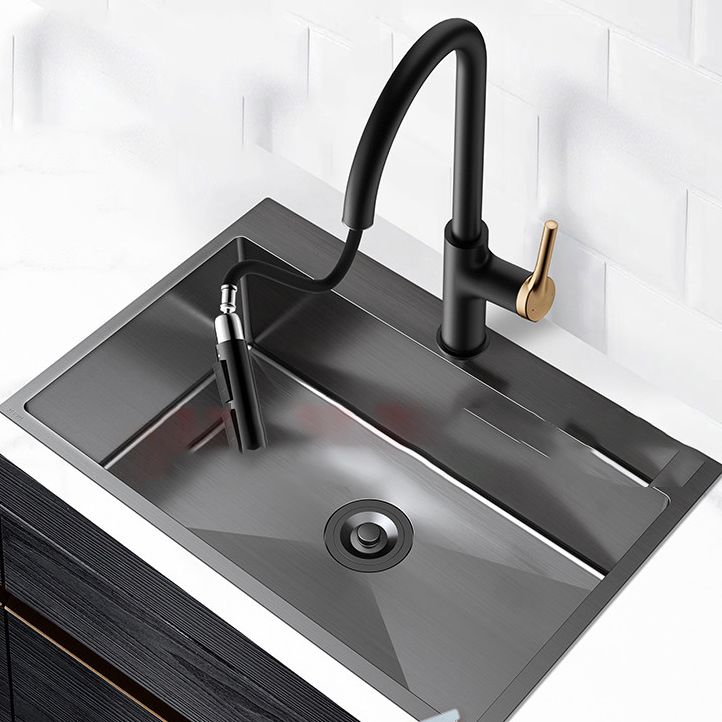 Soundproof Kitchen Sink Overflow Hole Design Kitchen Sink with Drain Assembly