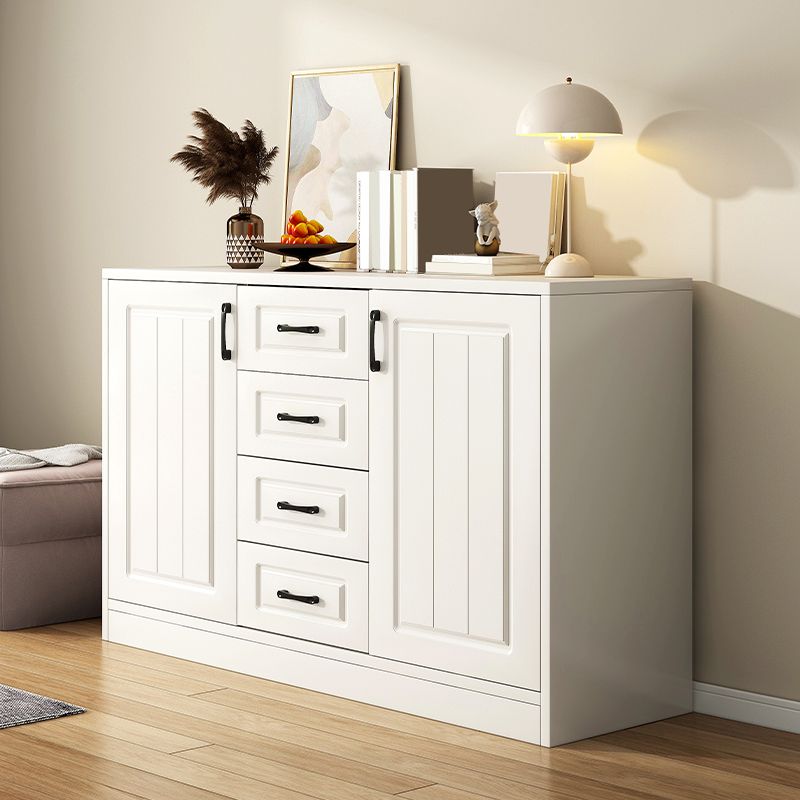 White Accent Cabinet Standard Rectangle Side Cabinet with Doors