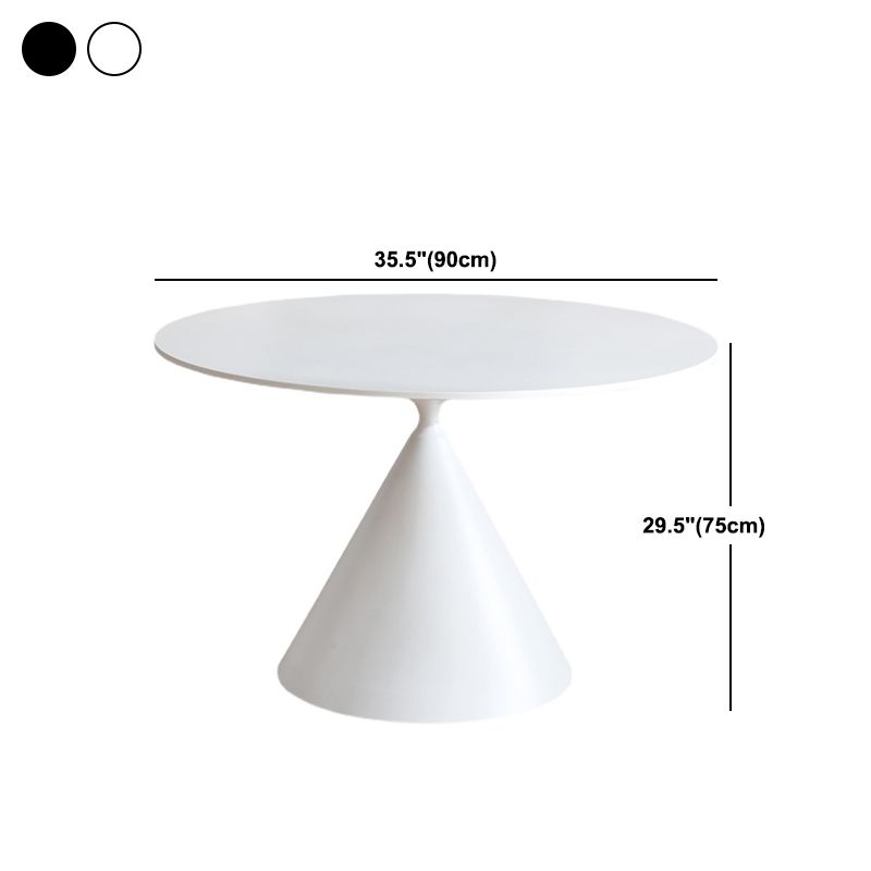 Contemporary Style Dining Table Stone Round Table with Pedestal Base