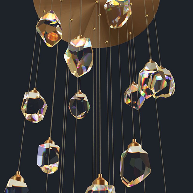 Zeitgenössische LED Hanging Deckenleuchte Kristall geometrische Deckenleuchte