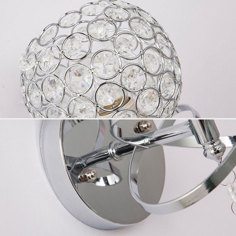 Lámpara de pared de globo lámpara de luz moderna montada en la pared con sombra de cristal transparente