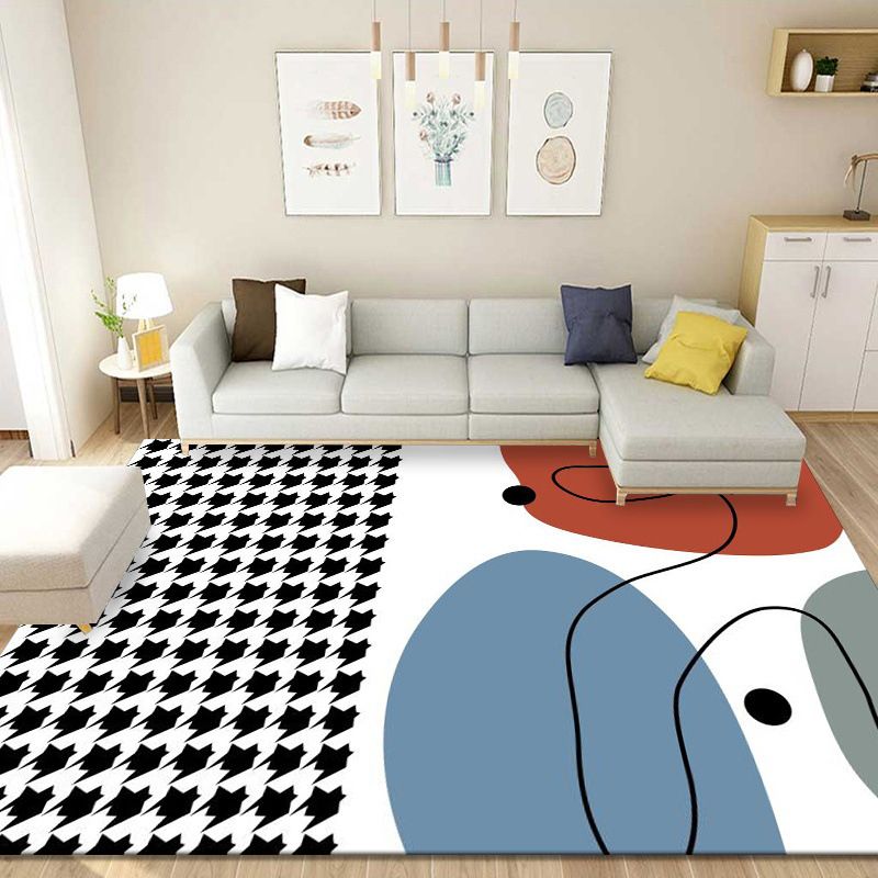 Tapis de couleur en polyester moderne orange tapis de support sans glissement pour décoration intérieure