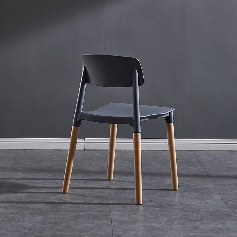 Contemporary Style Plastic Dining Chair Open Back Dining Side Chair for Kitchen