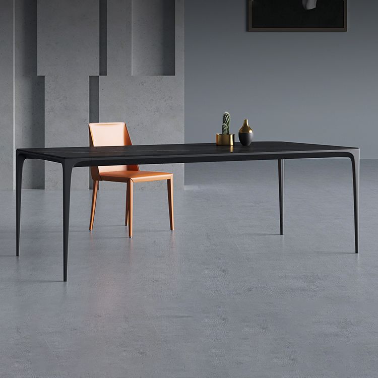 Rectangle Dining Site Table Stone Contemporary Dining Table with 4-foot