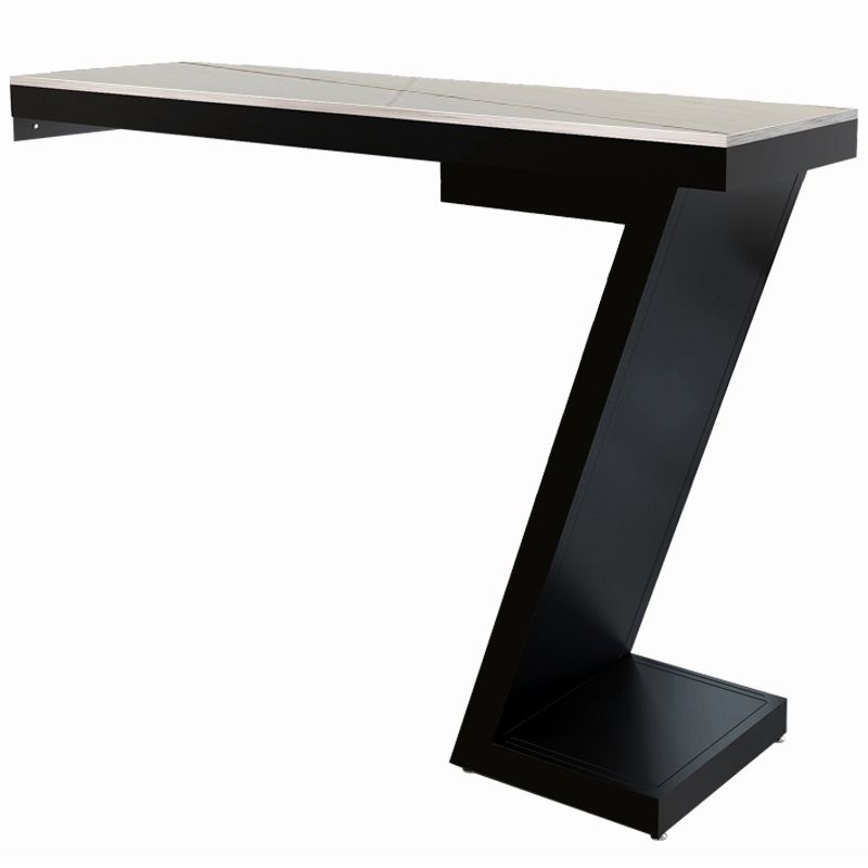 Contemporary Style Bar Height Table Rectangle Stone Bistro Bar Desk