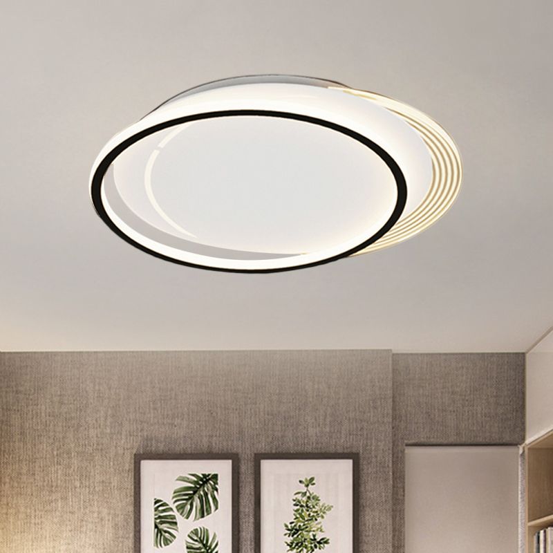 Metallic Circle Flush Mount Minimalism LED Nero - Bianco Soffsh Flush in Warm / White Light per Bedroom