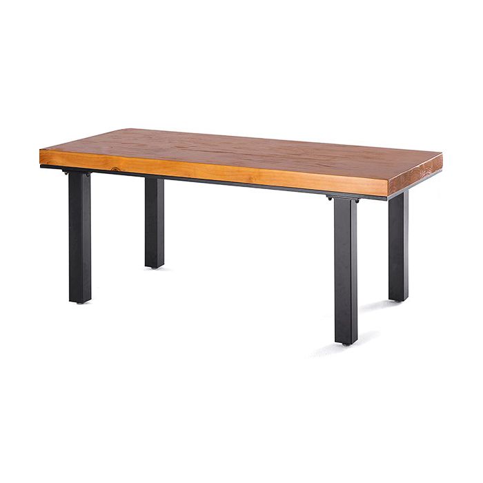 1/5 pcs Juego de comedor industrial de metal con mesa de mesa de madera de pino