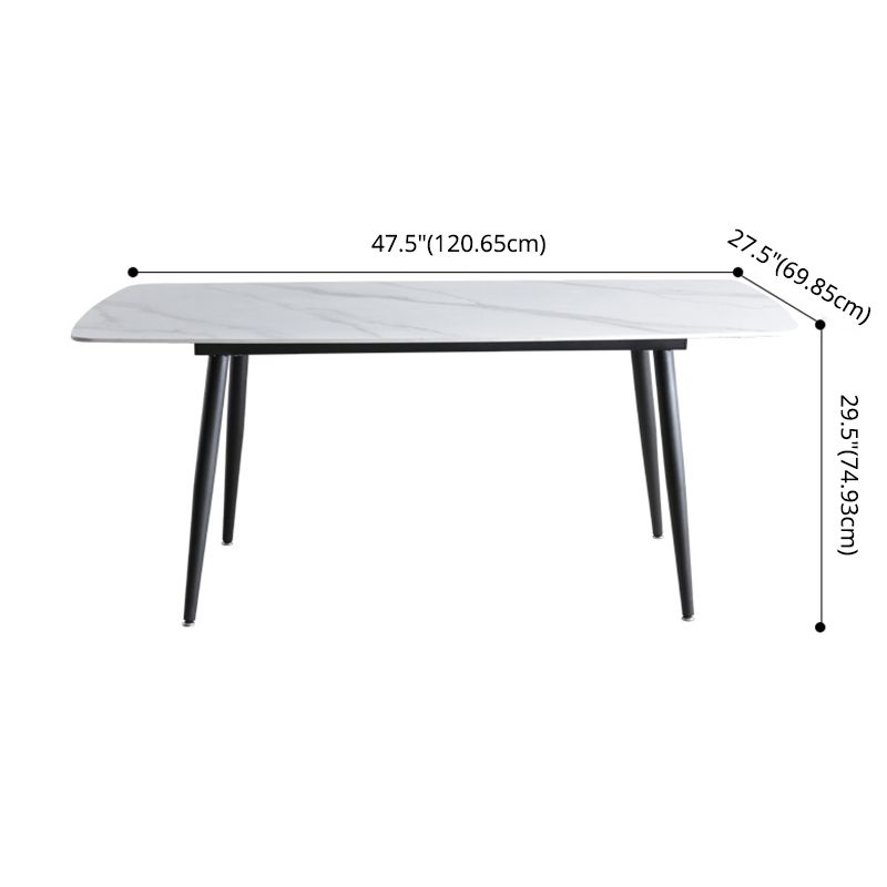 Table de table contemporaine avec table en pierre fritte et chaises rembourrées