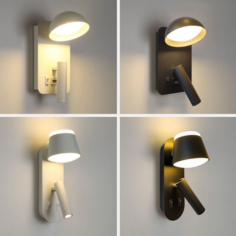 Nordic Metal Wall Light Geometric 2 Lights Reading Wall Sconce for Bedroom