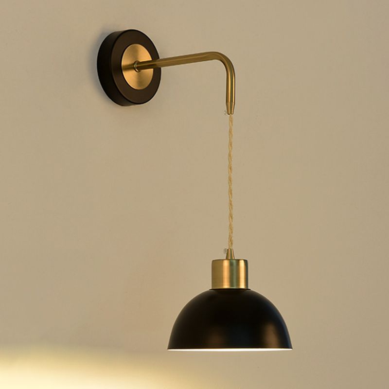 Metal Dome Simple 1 Light Wall Mounted Light Fixture for Bedroom