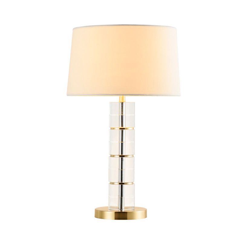 Gold Drum Shape Task Lighting Modernisme 1 Bulbe Tissu lampe de lecture pour le salon