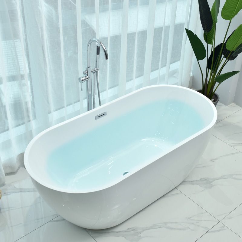 Antique Finish Stand Alone Bathtub Modern Soaking Oval Bath Tub
