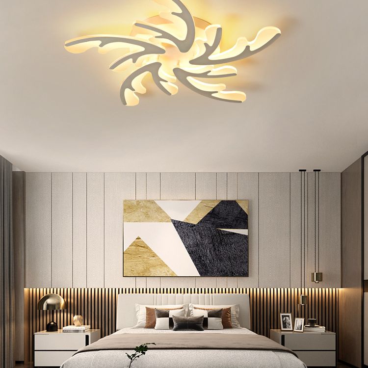Coral Flush Light Fixtures Simplicity Acrylic Ceiling Light Fixtures for Bedroom