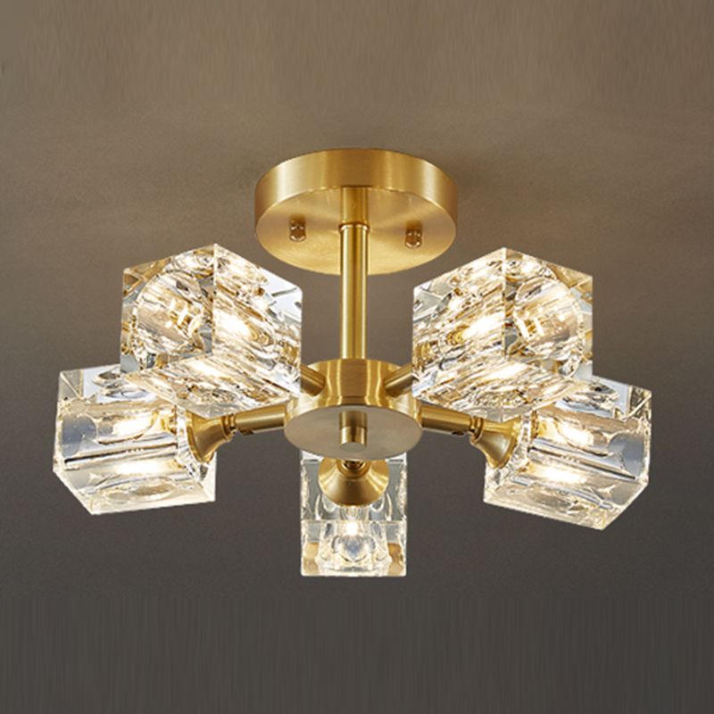 Colonial Style Geometry Ceiling Fixtures Metal Ceiling Flush Mount in Bronze