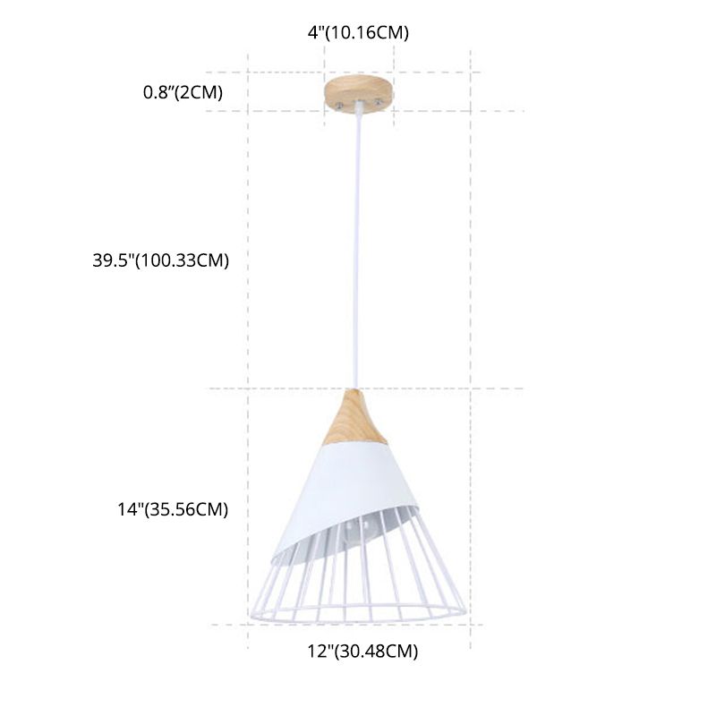 Wit hout Nieuw moderne hanglamp 1-licht kegel plafondlamp voor woonkamer voor woonkamer