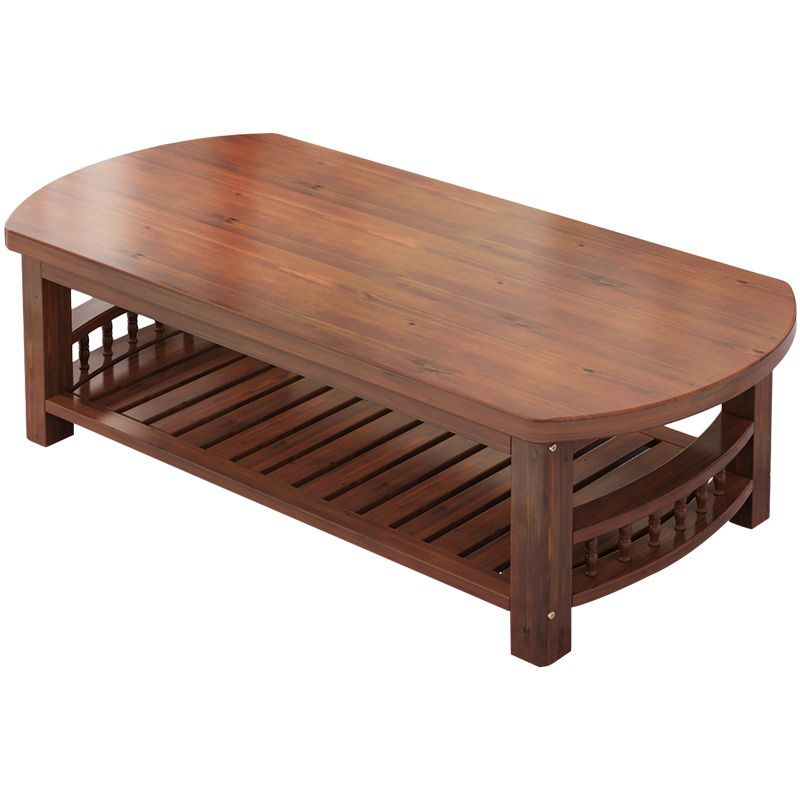 20"H Contemporary Coffee Table Solid Wood Storage Cocktail Table