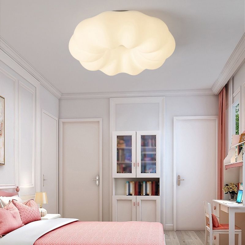 Single White Modernism Flush Mount Lighting Unique Acrylic Ceiling Light