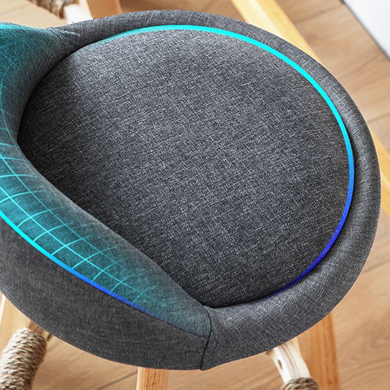 Scandinavian Restaurant Footrest Stool Matte Finish Upholstered Bar Stools