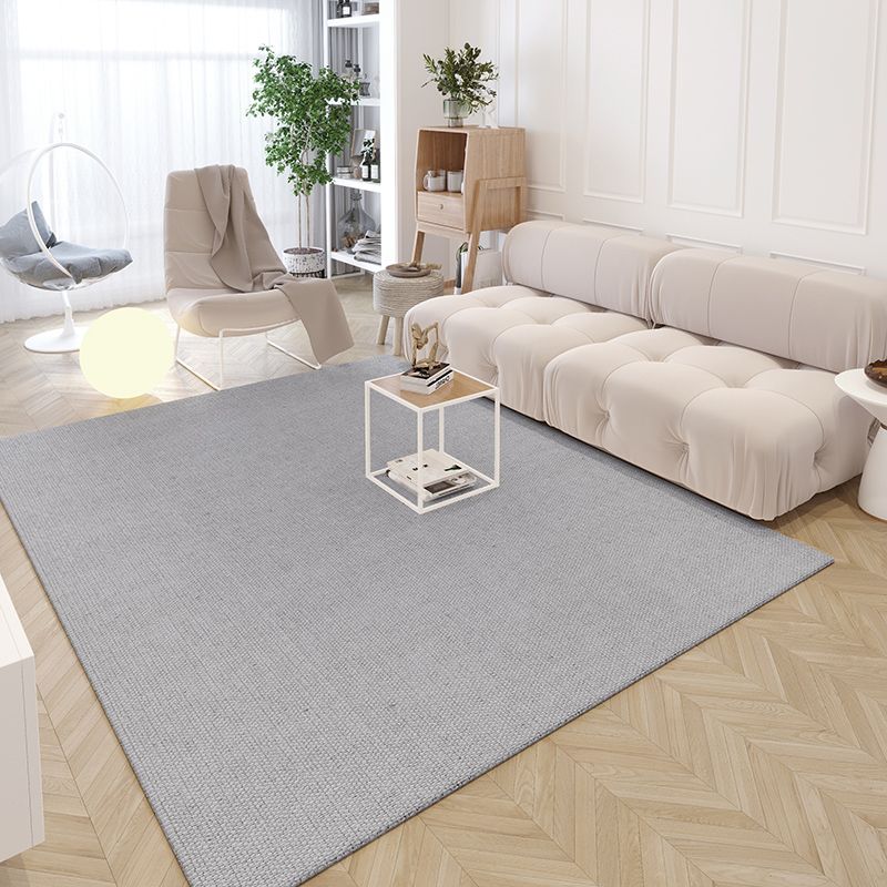 Contemporary Solid Area Rug Polyester Indoor Carpet Pet Friendly Carpet for Living Room