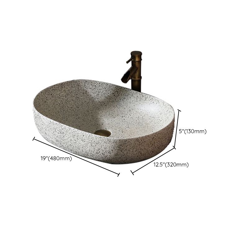 Modern Vessel Bathroom Sink Porcelain Vessel Lavatory Sink with Faucet