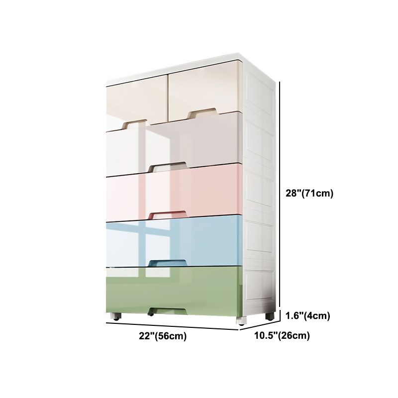 Modern Plastic Storage Cabinet with Drawer Non-Hanging Wardrobe Armoire