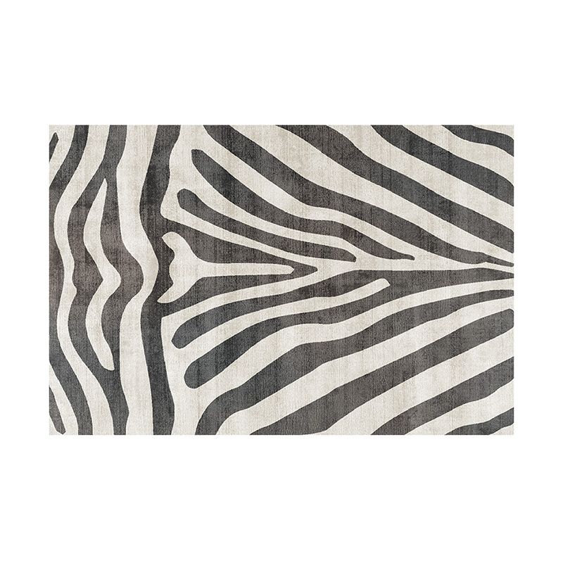 Light Gray Modern Carpet Polyester Line Carpet Washable Carpet for Living Room