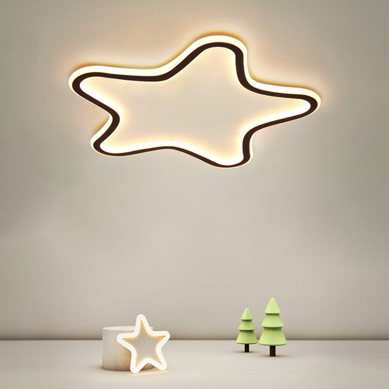 Creative Cartoon Star Flush Light Aluminum Childrens Bedroom LED Ultrathin Ceiling Light