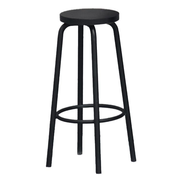 Industrial Armless Backless Counter Stool Iron Cafe Bar Stool with Seat and Pedal