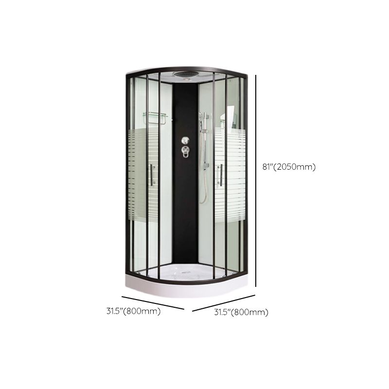 Round Shower Stall Double Sliding Door Tempered Glass Shower Enclosure