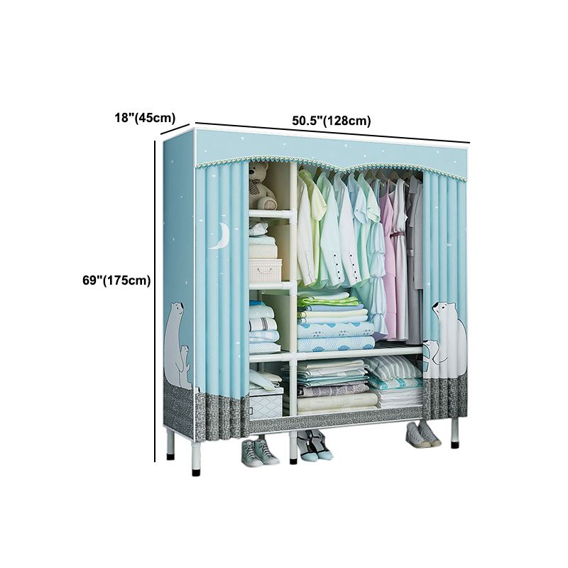 Stainless Steel Frame Wardrobe Cabinet Modern Style Wardrobe Armoire