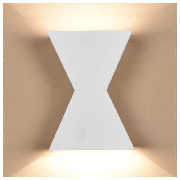 Black/White Hourglass Shade Wall Washer Light Contemporary Led Metal Wall Lamp in White/Warm Lighting
