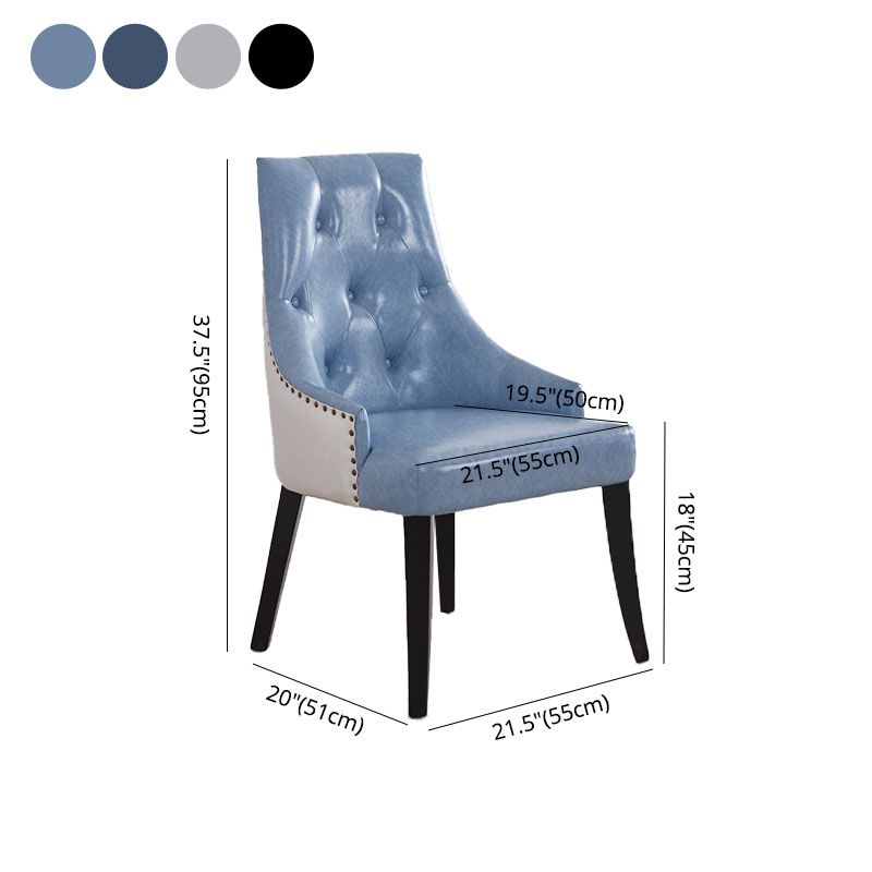 Silla de comedor de madera maciza de estilo victoriano, silla de comedor capitoné sin brazos para uso doméstico (juego de 2)