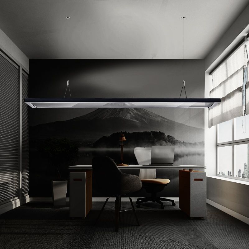 Silver/nero Ultra Slim sospeso a sospensione moderna Kit di luce a soffitto acrilico a led per ufficio