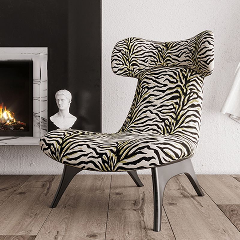 Mid-century Modern Wingback Chair Fixed Back Sled Armless Chair