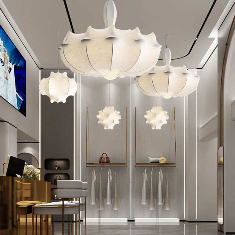 Stretch Silk Fabric Lantern Shade Pendant Light Style moderne MODERNE 3 LIGHTS ÉCLAIRAGE SUSPENSION POUR RABLÈME