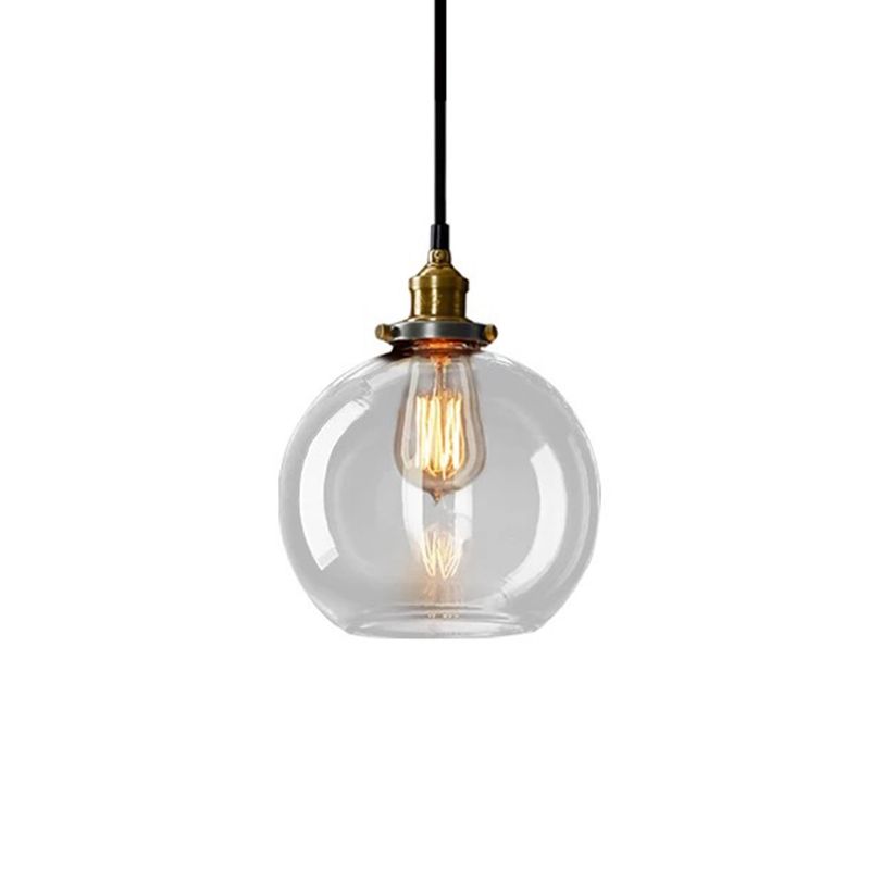 1 Light Light Kit Retro Industrialglas hängendes Licht mit hängenden Kabel für das Restaurant