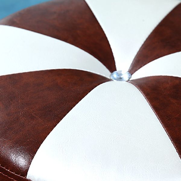 Water Resistant Round Standard Modern Color Lump Leather Ottoman
