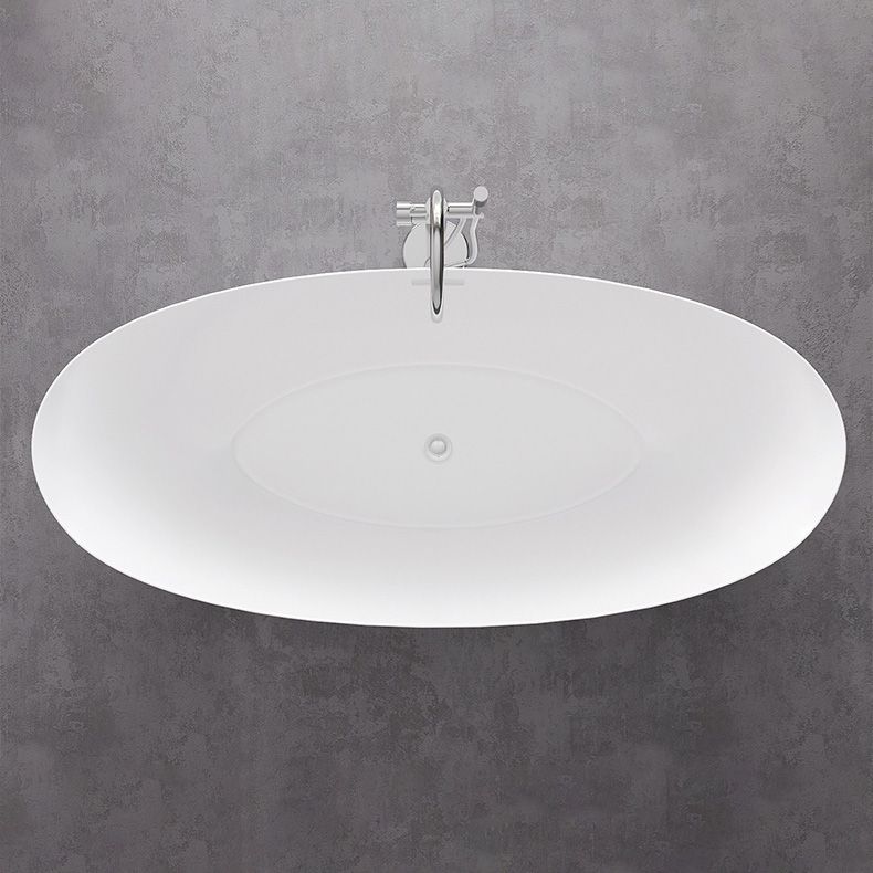 Acrylic Oval Bathtub Soaking White Modern Center Freestanding Bath