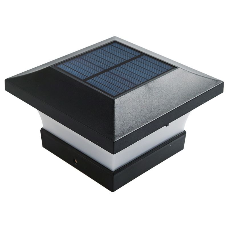 Black Contemporary Metal Pillar Lamp Square Shape Outdoor Waterproof Light
