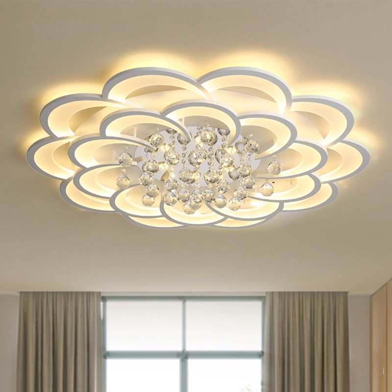 20.5 "/27" /31.5 " W Modern Floral Iron Flush Mount Licht LED Wit Plafond Licht Armatuur in Warm/Wit Licht