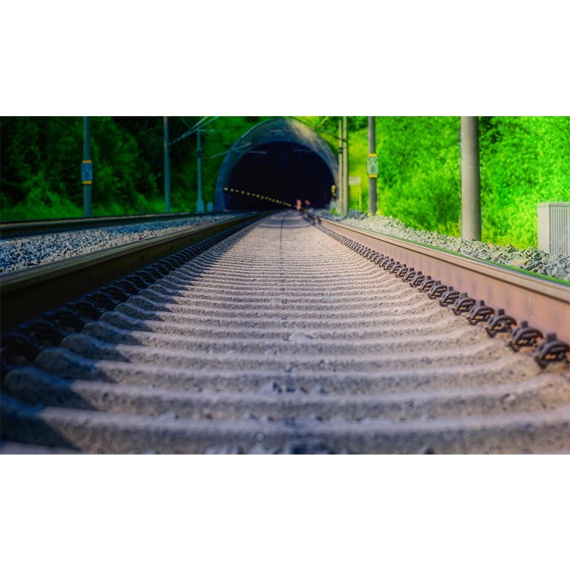 3D Illusion Wall Mural with Tunnel Pattern Contemporary Mildew Resistant Wall Art for Living Room