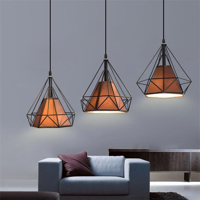 Geometric Shape Metal Island Pendant Lights Industrial Style Island Pendant