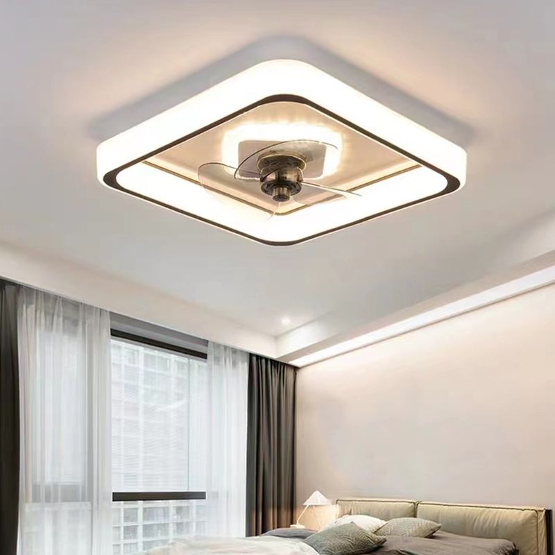 Geometrische Esszimmer Deckenventilator Beleuchtung Acryl minimalistische LED Semi Flush Mount