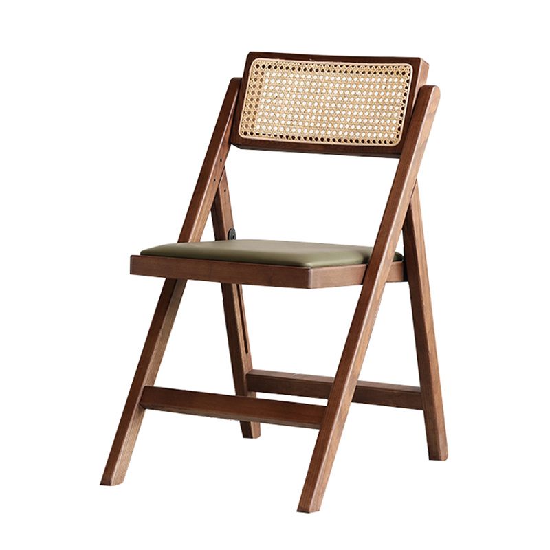 Silla de comedor casera de madera industrial, silla lateral de comedor sin brazos con respaldo abierto y respaldo de caña