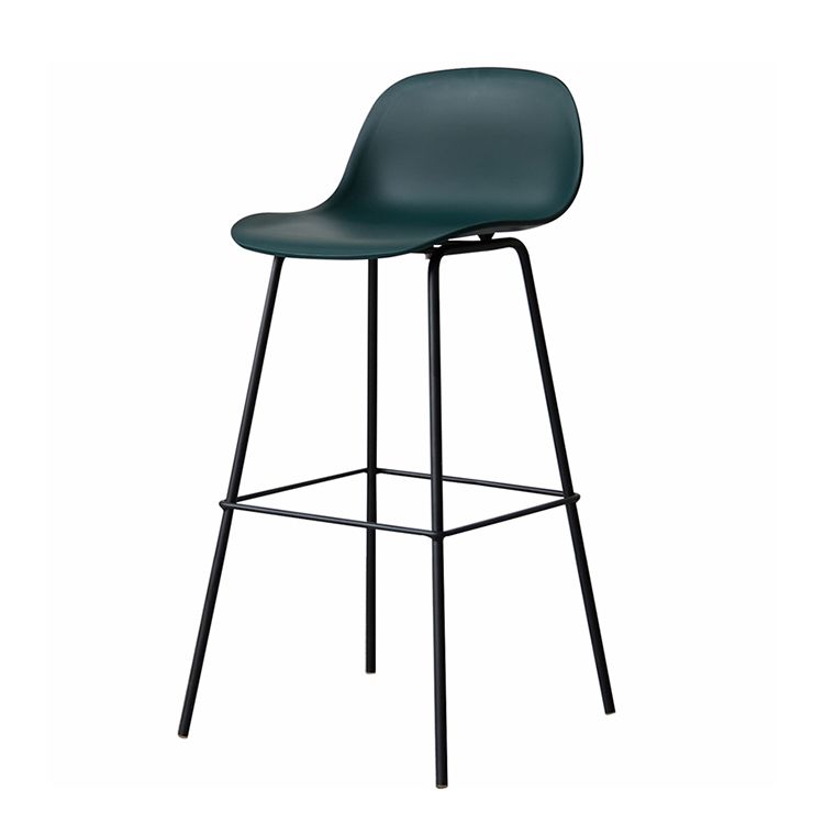 Taburete moderno sin brazos con respaldo, taburete de bar de hierro para sala de estar con Pedal