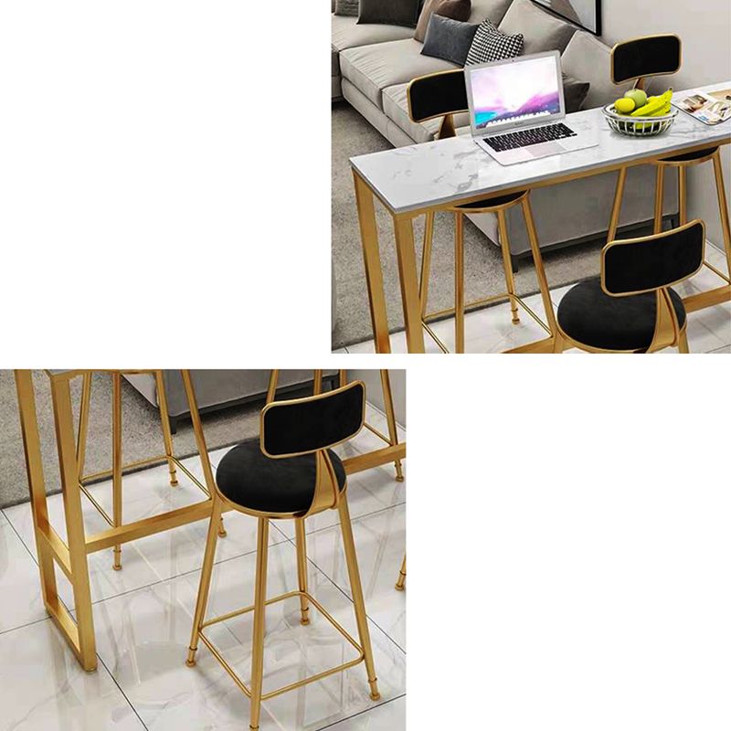 Faux Marble Bar Height Table Modern Style Bistro Table for Living Room