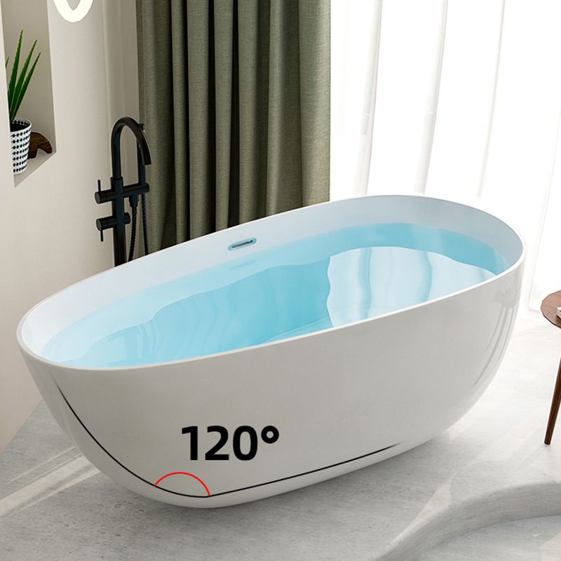 Contemporary Soaking Freestanding Bathtub Acrylic-Fiberglass Oval Bathtub